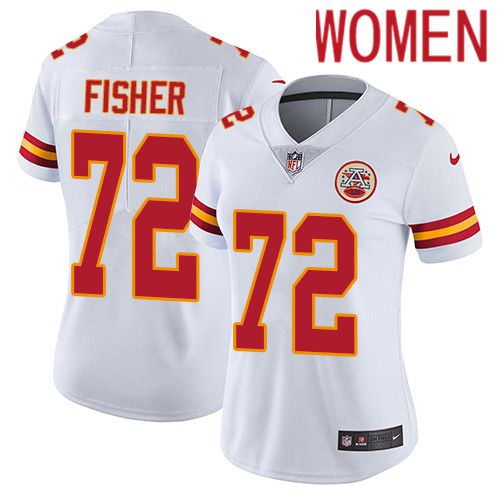 Women Kansas City Chiefs #72 Eric Fisher Nike White Vapor Limited NFL Jersey->women nfl jersey->Women Jersey